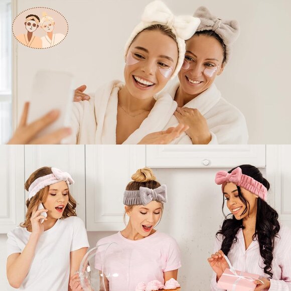 🆕Women White Brown Rose Pink Light Pink Microfiber Headbands for Face Washing - Picture 7 of 7